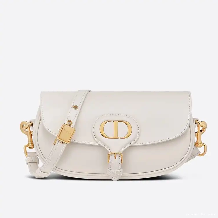 Calfskin Box Dior Bobby East-West Bag White 0703 Luxury